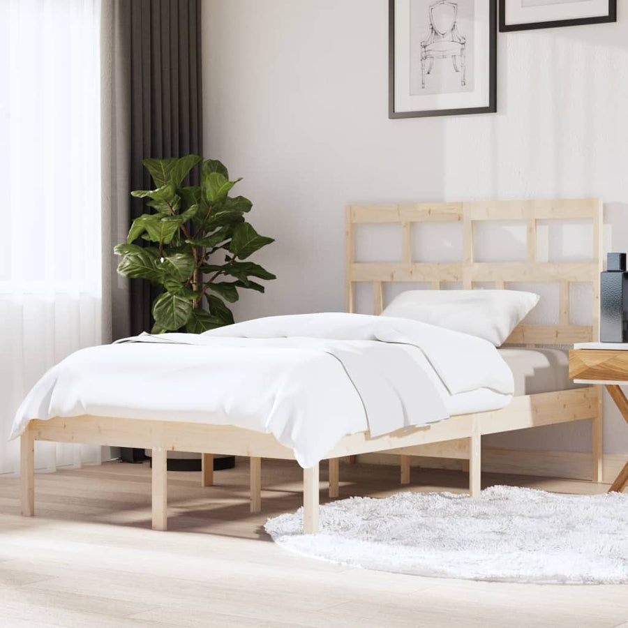 Bedframe Massief Grenenhout 120 x 200 cm Naturel