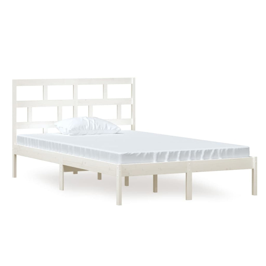 Bedframe Massief Grenenhout 120 x 200 cm Wit