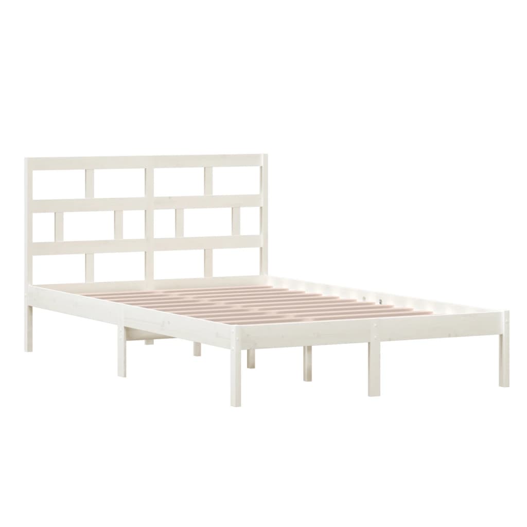 Bedframe Massief Grenenhout 120 x 200 cm Wit