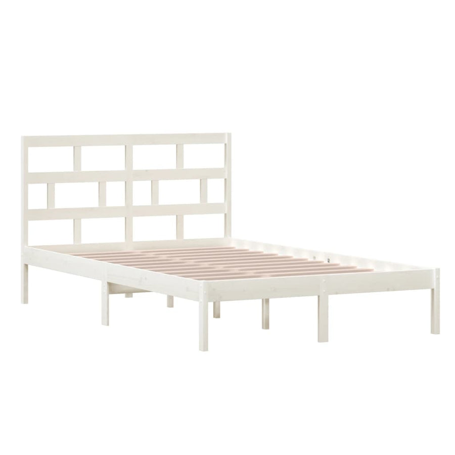 Bedframe Massief Grenenhout 120 x 200 cm Wit