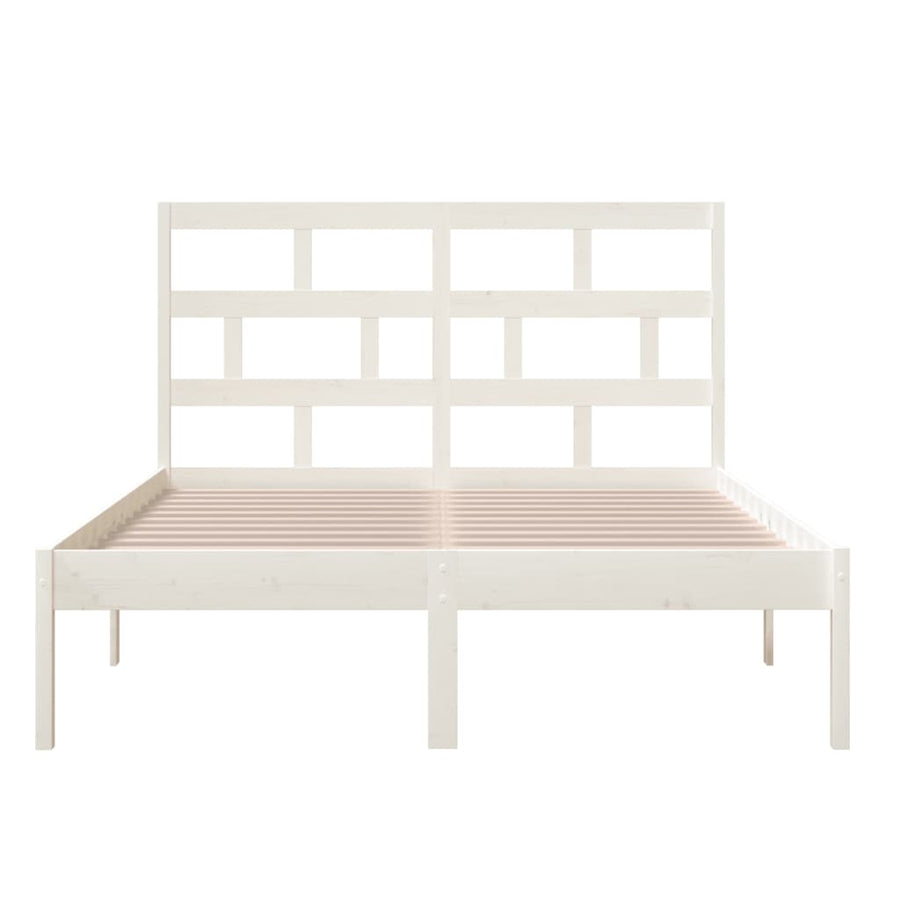 Bedframe Massief Grenenhout 120 x 200 cm Wit
