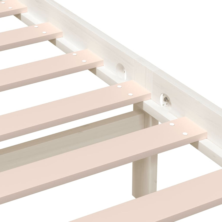 Bedframe Massief Grenenhout 120 x 200 cm Wit