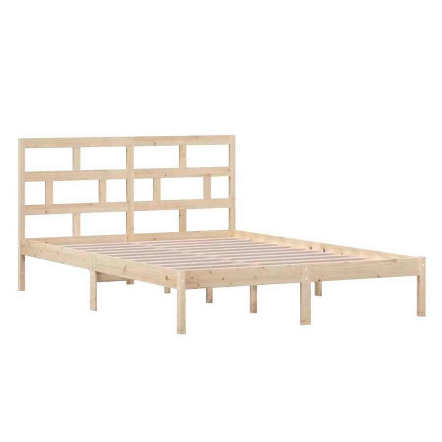 Bedframe Massief Grenenhout 140 x 200 cm Naturel