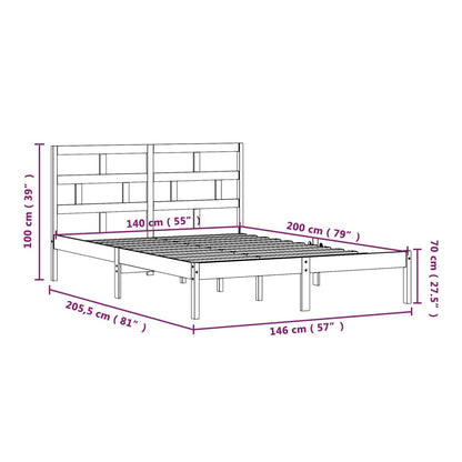 Bedframe Massief Grenenhout 140 x 200 cm Naturel