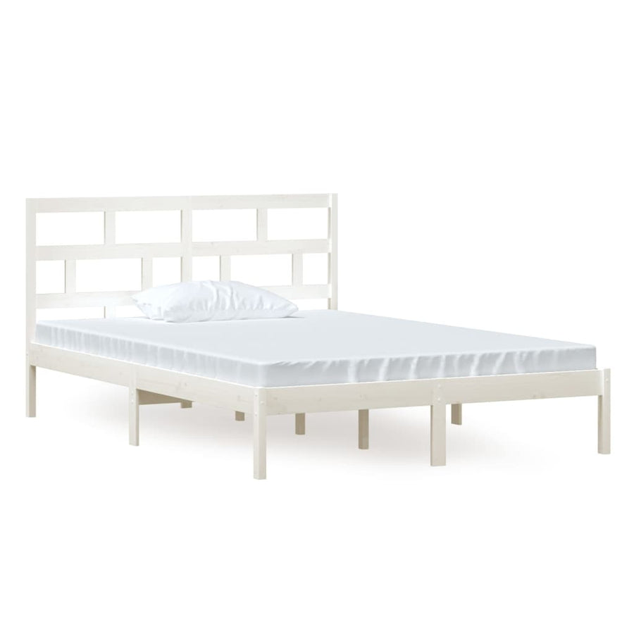 Bedframe Massief Grenenhout 140 x 200 cm Wit