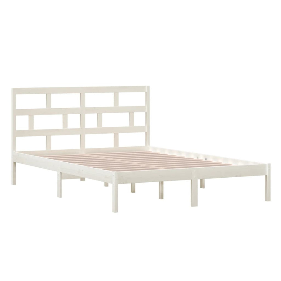 Bedframe Massief Grenenhout 140 x 200 cm Wit