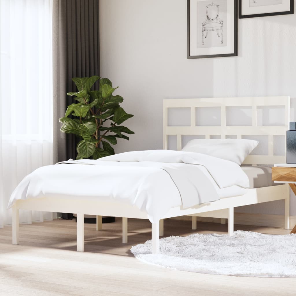 Bedframe Massief Grenenhout 140 x 200 cm Wit