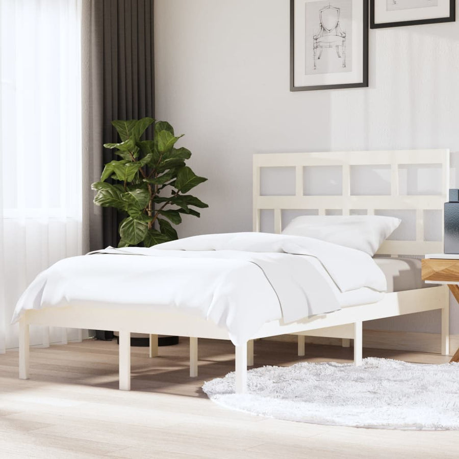 Bedframe Massief Grenenhout 140 x 200 cm Wit