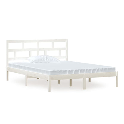 Bedframe Massief Hout 5Ft King Size 150 x 200 cm Wit