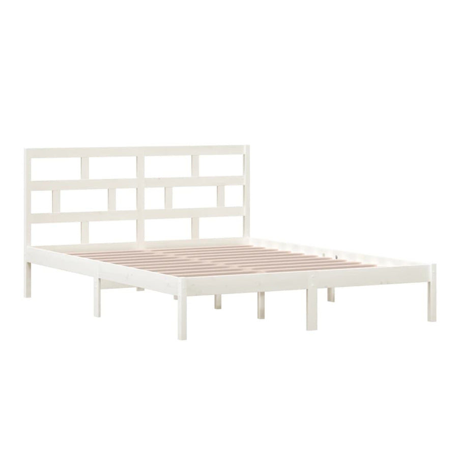 Bedframe Massief Hout 5Ft King Size 150 x 200 cm Wit