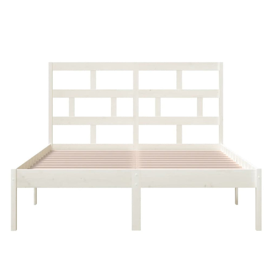Bedframe Massief Hout 5Ft King Size 150 x 200 cm Wit