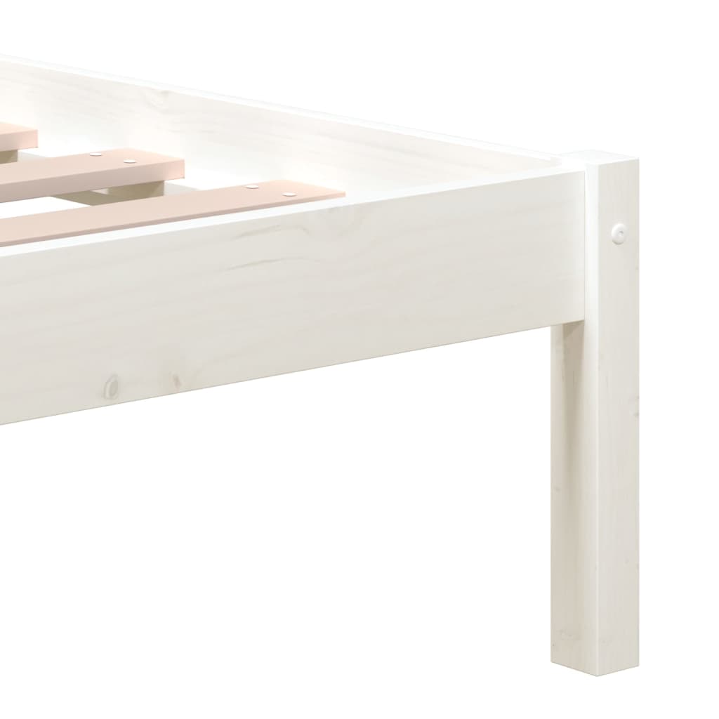 Bedframe Massief Hout 5Ft King Size 150 x 200 cm Wit