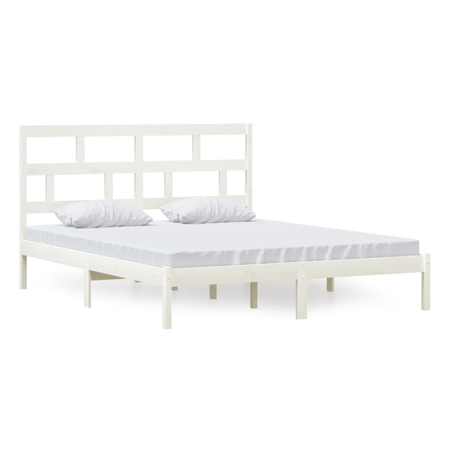 Bedframe Massief Grenenhout 160 x 200 cm Wit