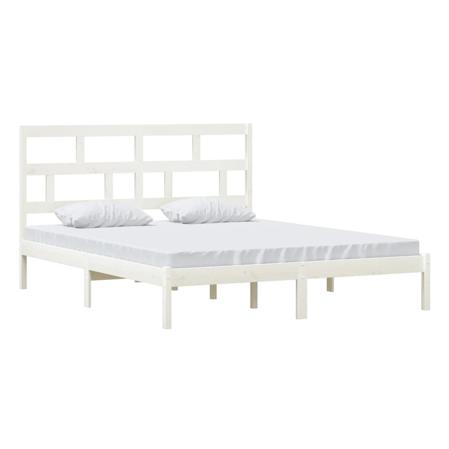 Bedframe Massief Grenenhout 160 x 200 cm Wit