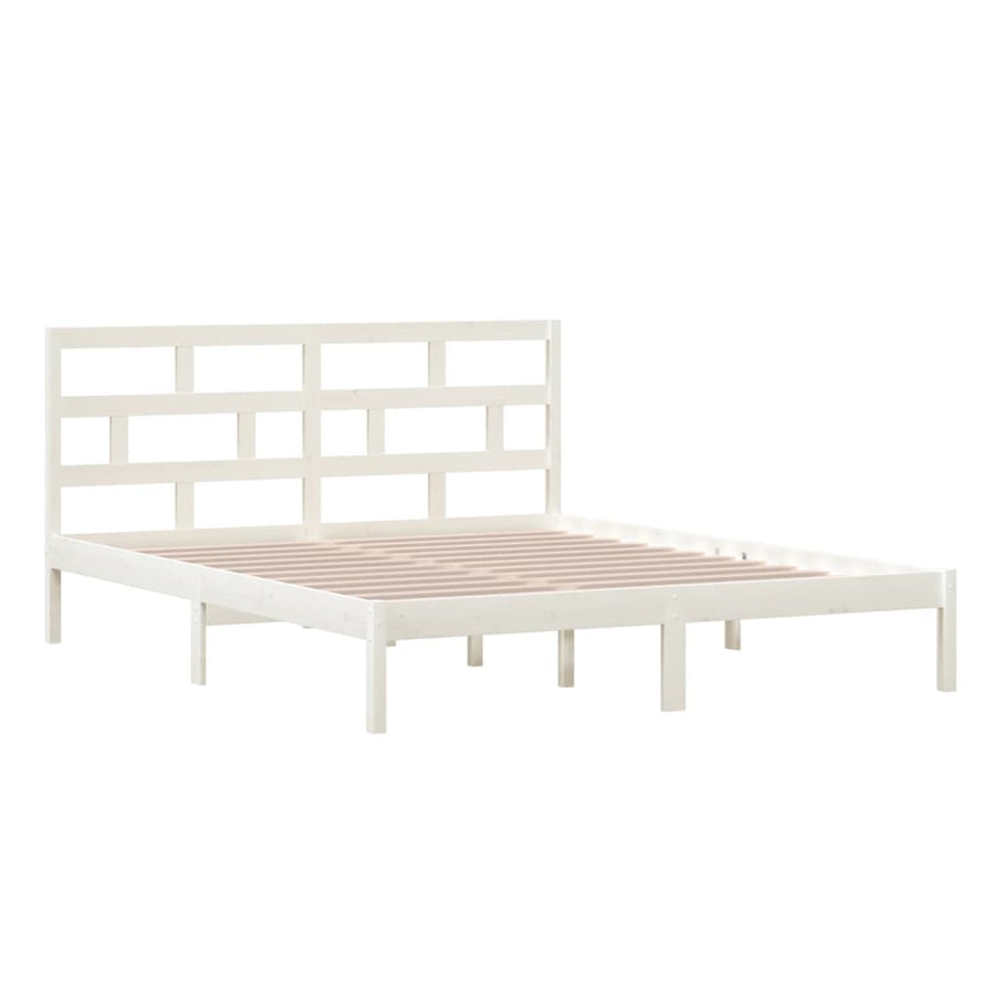 Bedframe Massief Grenenhout 160 x 200 cm Wit