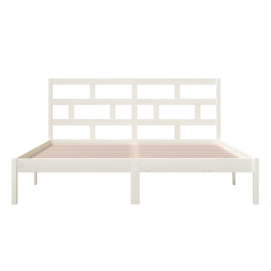 Bedframe Massief Grenenhout 160 x 200 cm Wit