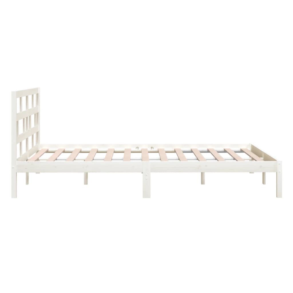 Bedframe Massief Grenenhout 160 x 200 cm Wit