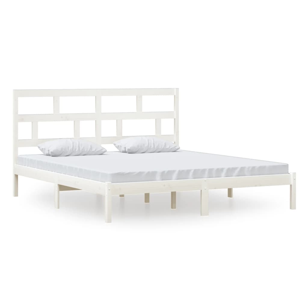 Bedframe Massief Hout 6Ft Super King 180 x 200 cm Wit