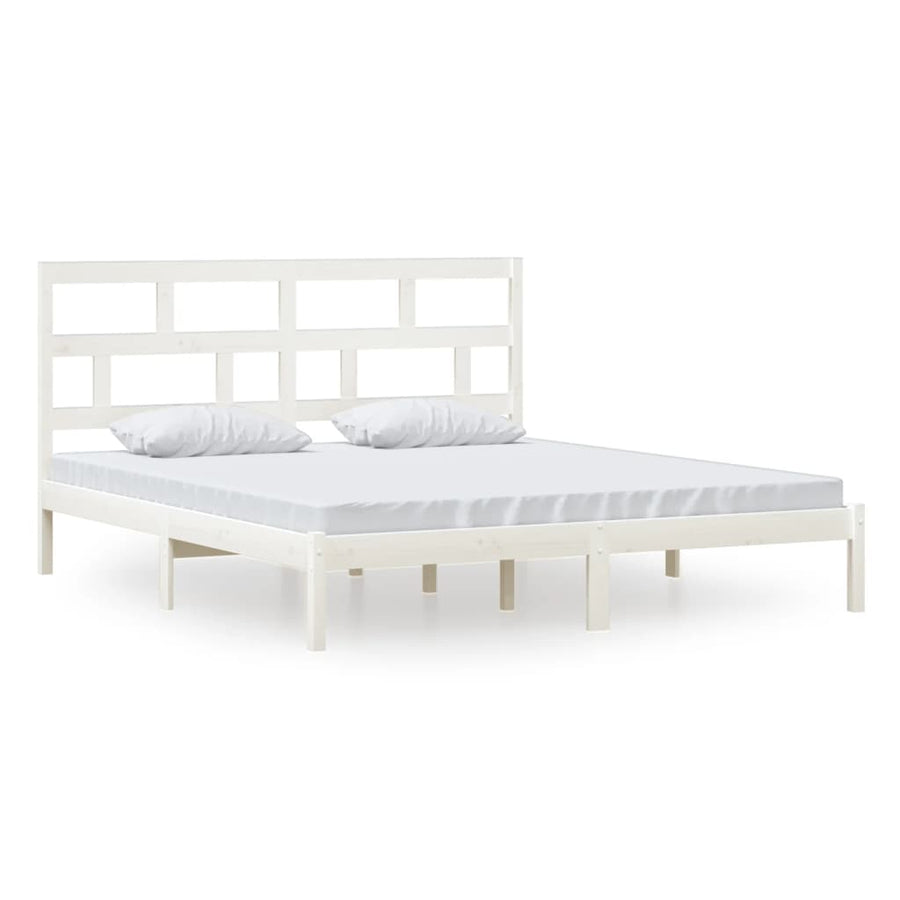 Bedframe Massief Hout 6Ft Super King 180 x 200 cm Wit