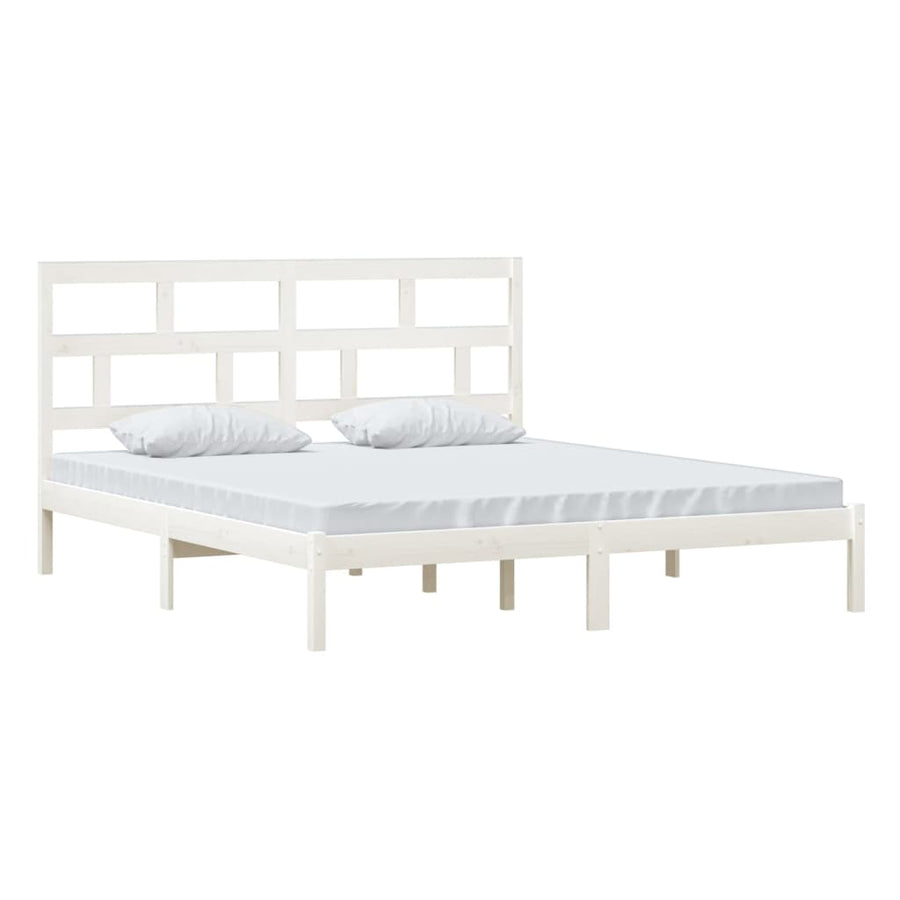 Bedframe Massief Hout 6Ft Super King 180 x 200 cm Wit