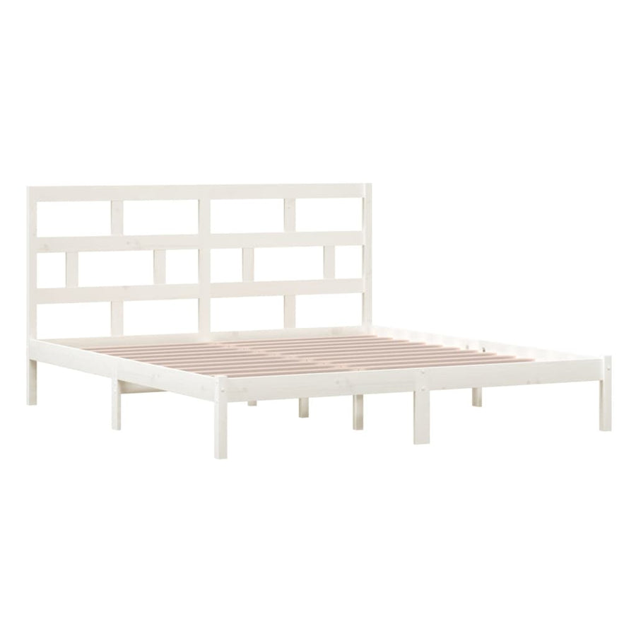 Bedframe Massief Hout 6Ft Super King 180 x 200 cm Wit