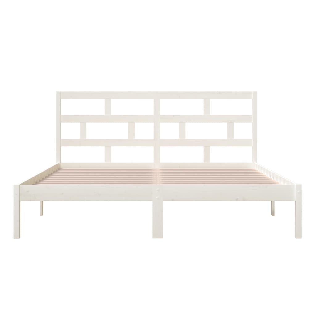 Bedframe Massief Hout 6Ft Super King 180 x 200 cm Wit
