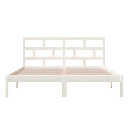 Bedframe Massief Hout 6Ft Super King 180 x 200 cm Wit