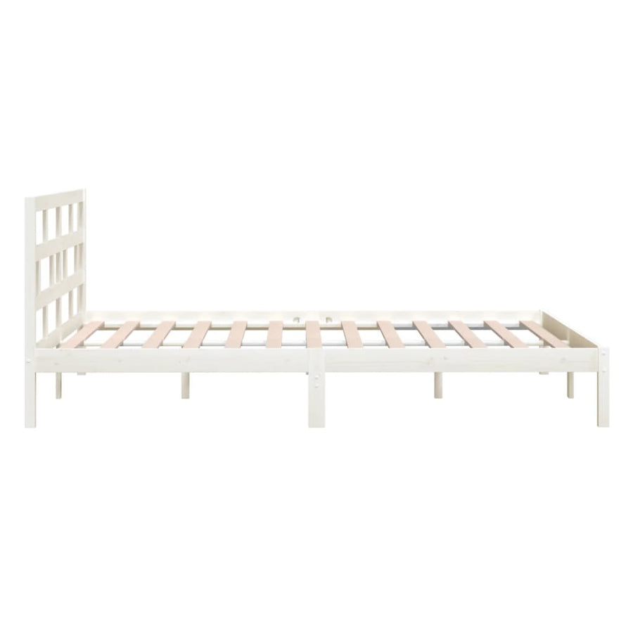 Bedframe Massief Hout 6Ft Super King 180 x 200 cm Wit