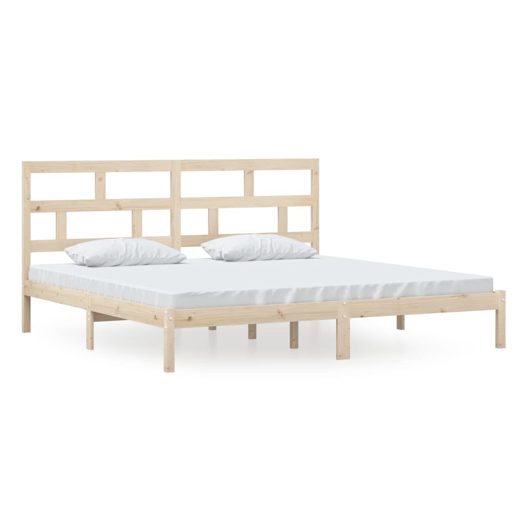 Bedframe Massief Grenenhout 200 x 200 cm Naturel