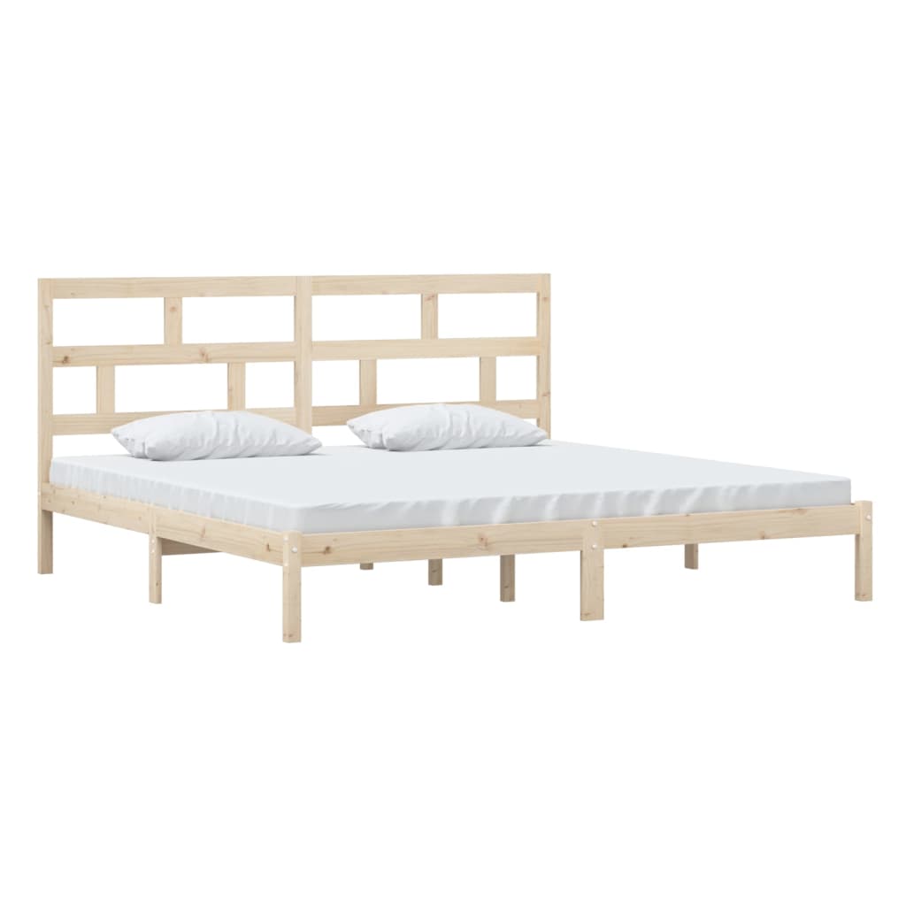 Bedframe Massief Grenenhout 200 x 200 cm Naturel