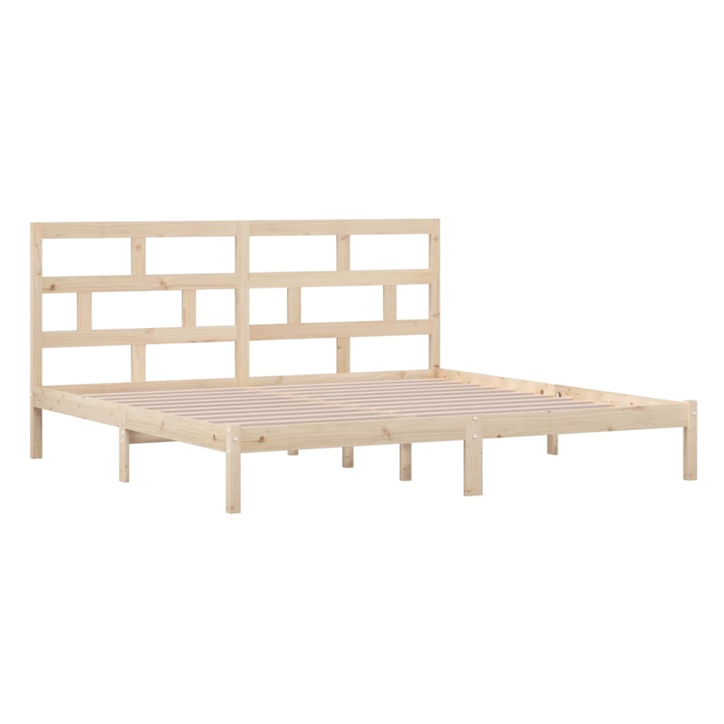 Bedframe Massief Grenenhout 200 x 200 cm Naturel