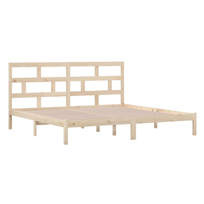 Bedframe Massief Grenenhout 200 x 200 cm Naturel