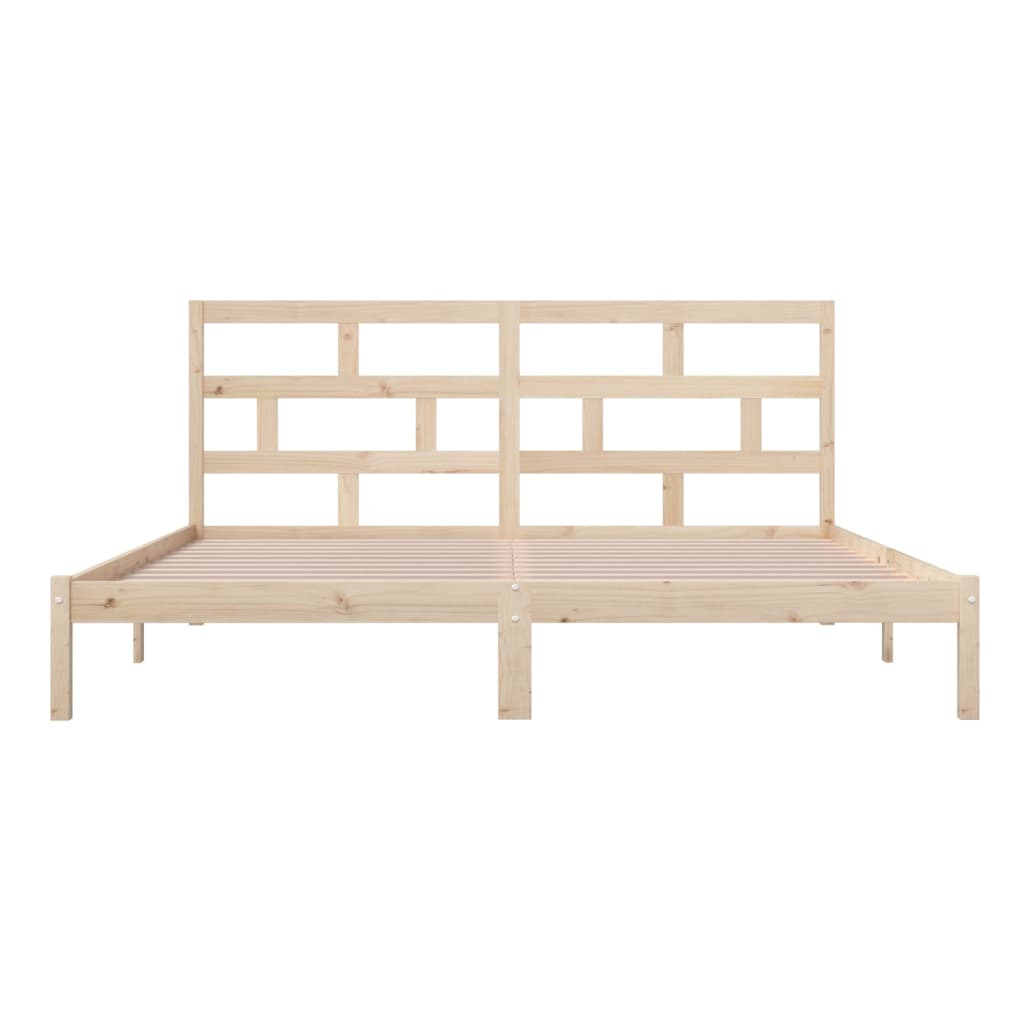Bedframe Massief Grenenhout 200 x 200 cm Naturel