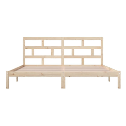 Bedframe Massief Grenenhout 200 x 200 cm Naturel