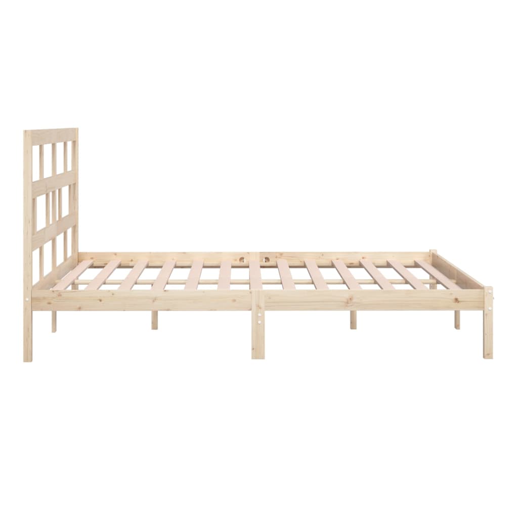 Bedframe Massief Grenenhout 200 x 200 cm Naturel