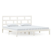 Bedframe Massief Grenenhout 200 x 200 cm Wit