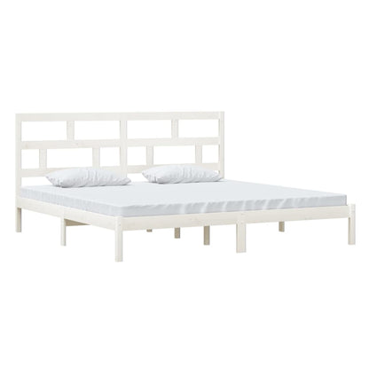 Bedframe Massief Grenenhout 200 x 200 cm Wit