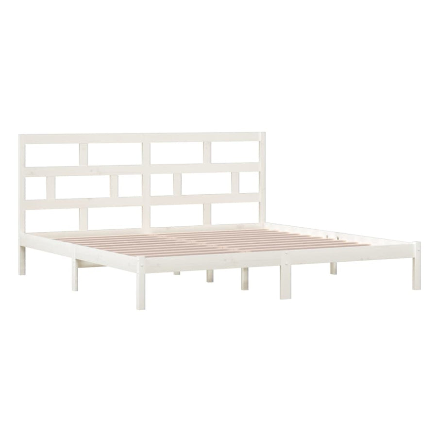 Bedframe Massief Grenenhout 200 x 200 cm Wit