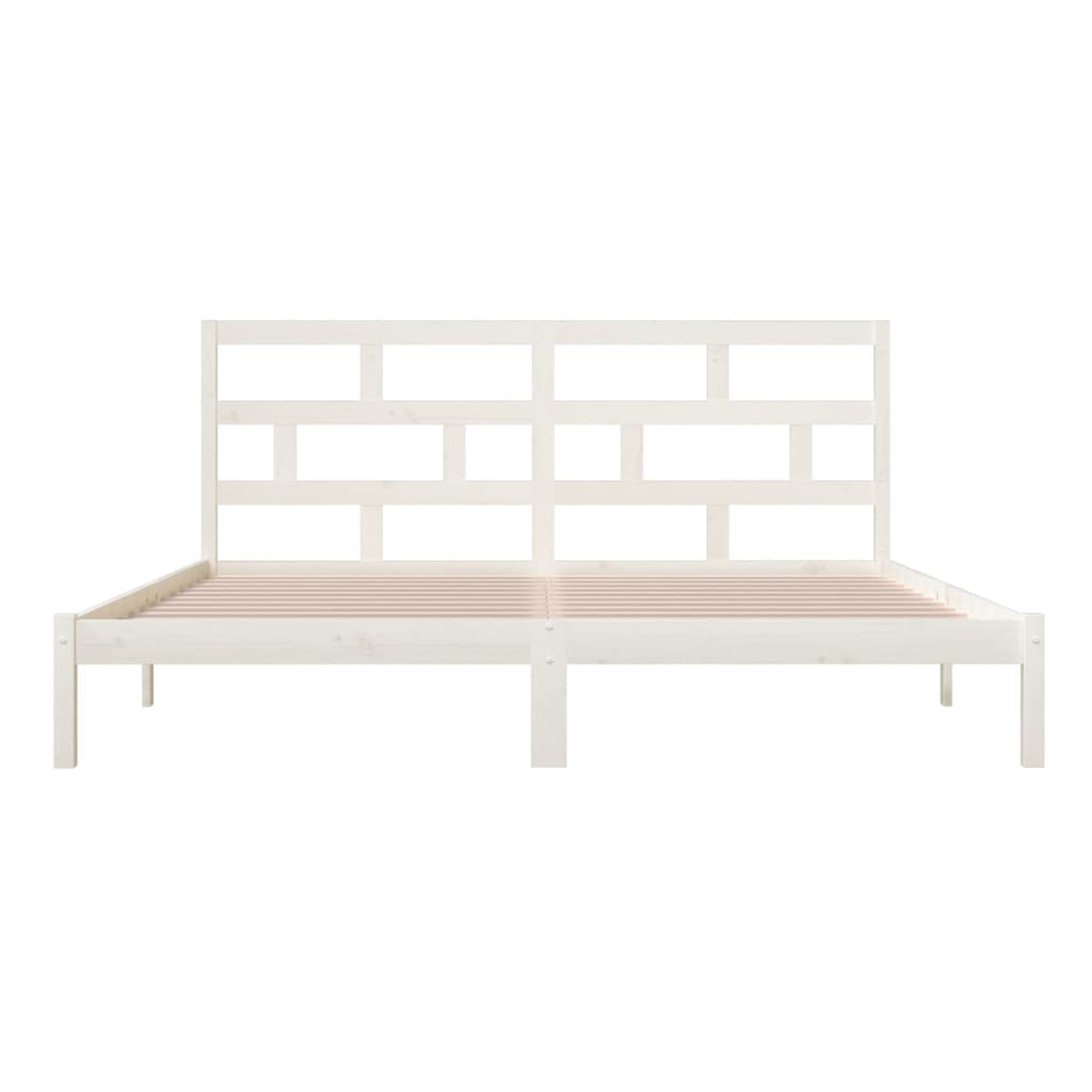 Bedframe Massief Grenenhout 200 x 200 cm Wit
