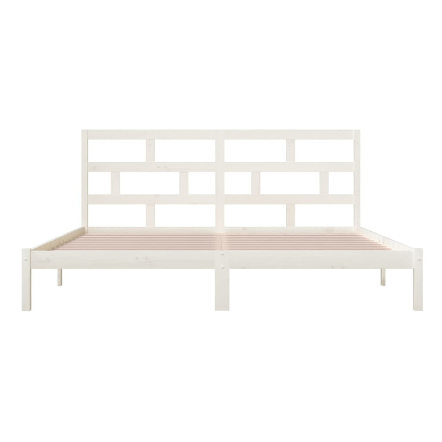 Bedframe Massief Grenenhout 200 x 200 cm Wit
