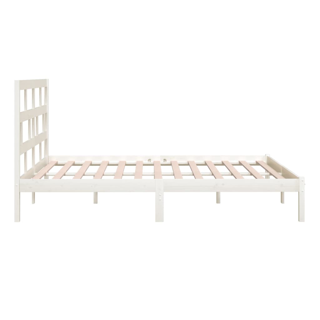 Bedframe Massief Grenenhout 200 x 200 cm Wit