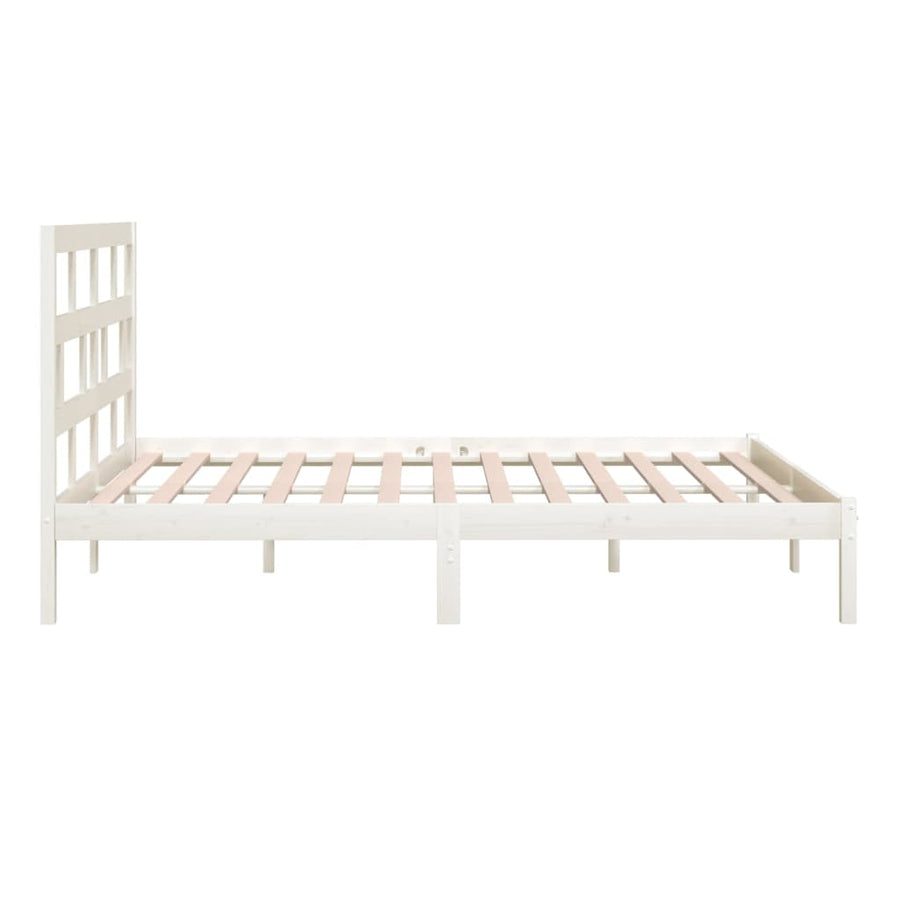 Bedframe Massief Grenenhout 200 x 200 cm Wit