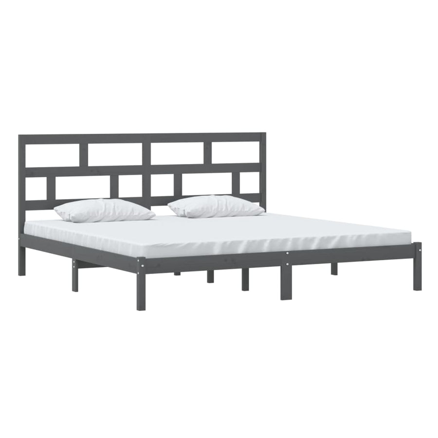 Bedframe Massief Grenenhout 200 x 200 cm Grijs