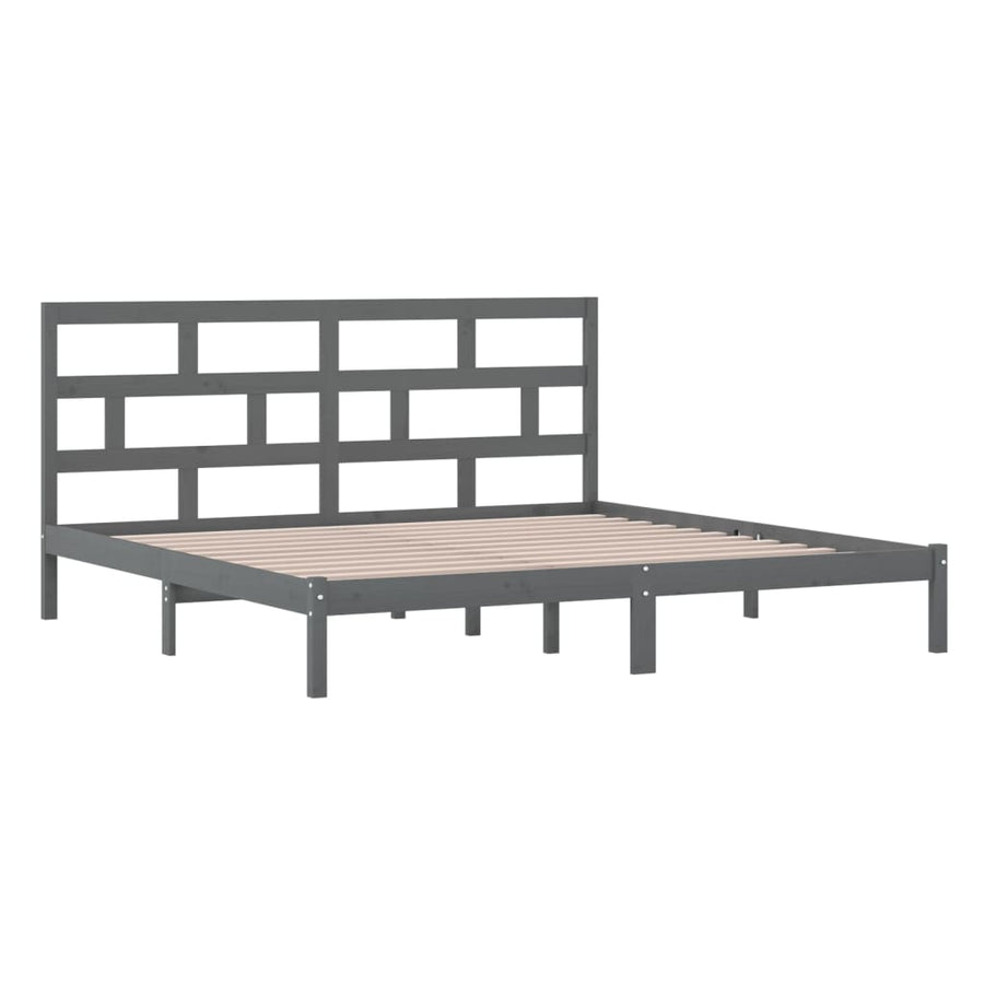 Bedframe Massief Grenenhout 200 x 200 cm Grijs