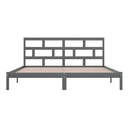 Bedframe Massief Grenenhout 200 x 200 cm Grijs