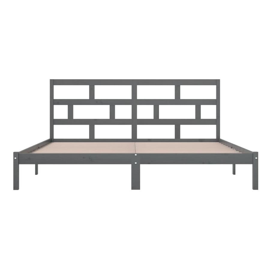 Bedframe Massief Grenenhout 200 x 200 cm Grijs