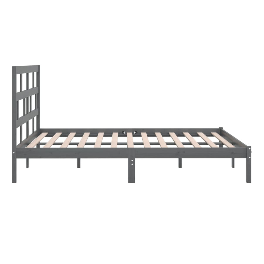 Bedframe Massief Grenenhout 200 x 200 cm Grijs