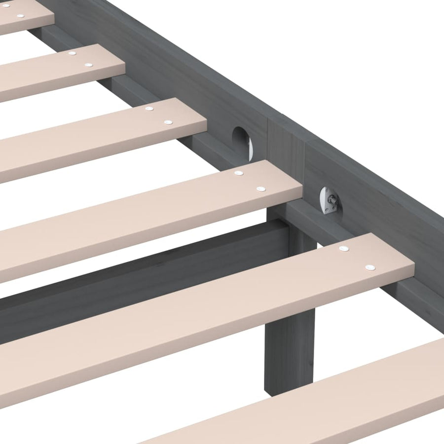 Bedframe Massief Grenenhout 200 x 200 cm Grijs
