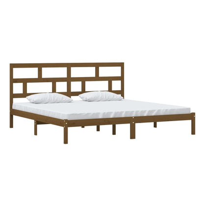 Bedframe Massief Grenenhout 200 x 200 cm Honingbruin