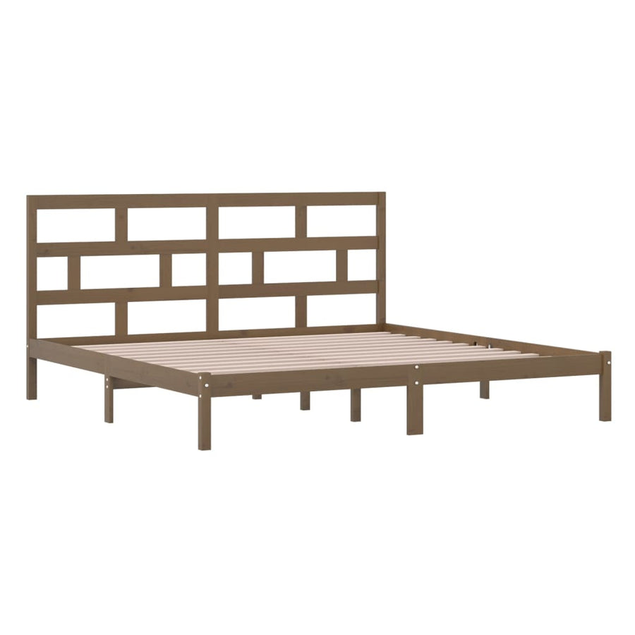 Bedframe Massief Grenenhout 200 x 200 cm Honingbruin